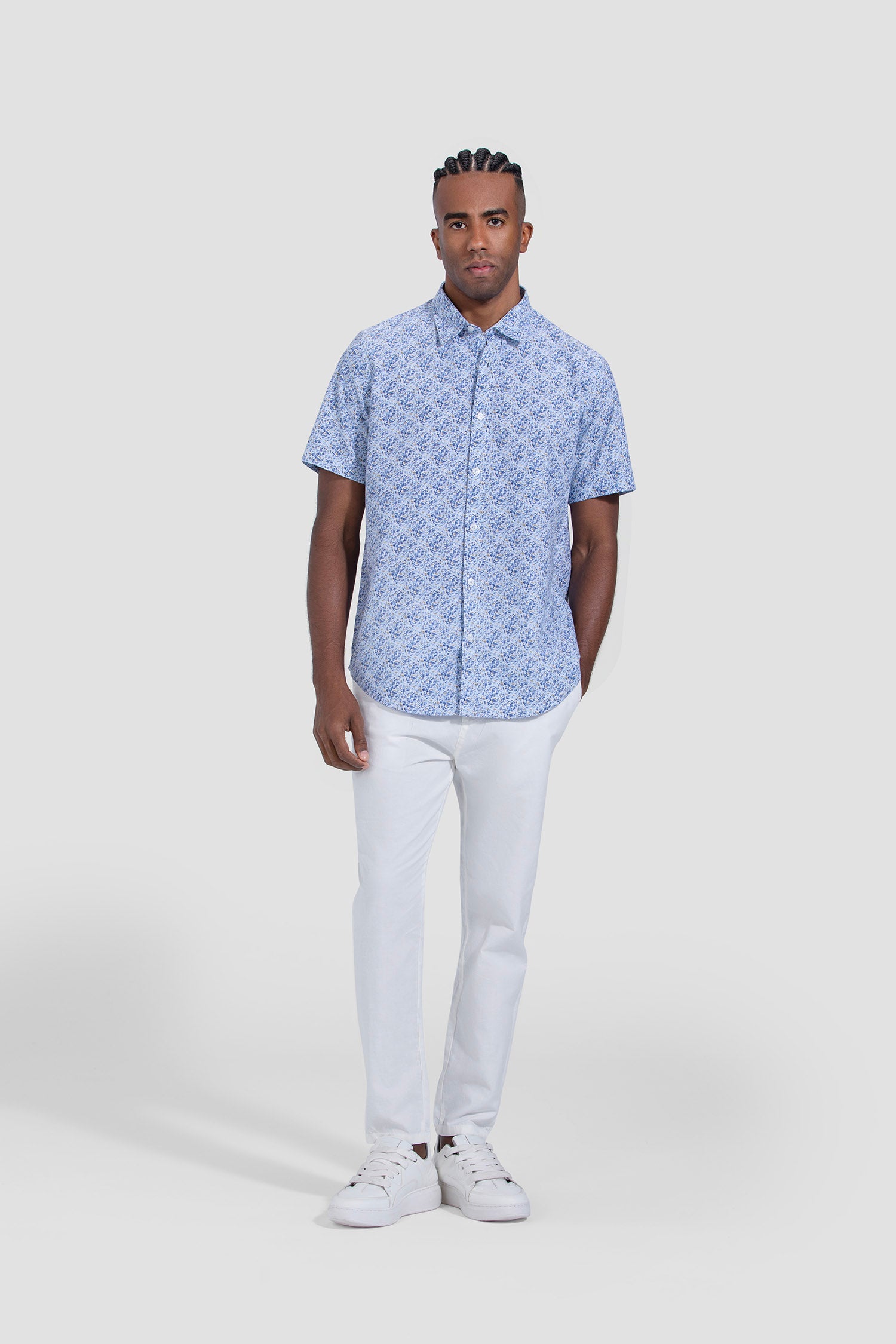 Slim Fit Pattern Short Sleeve Shirt
