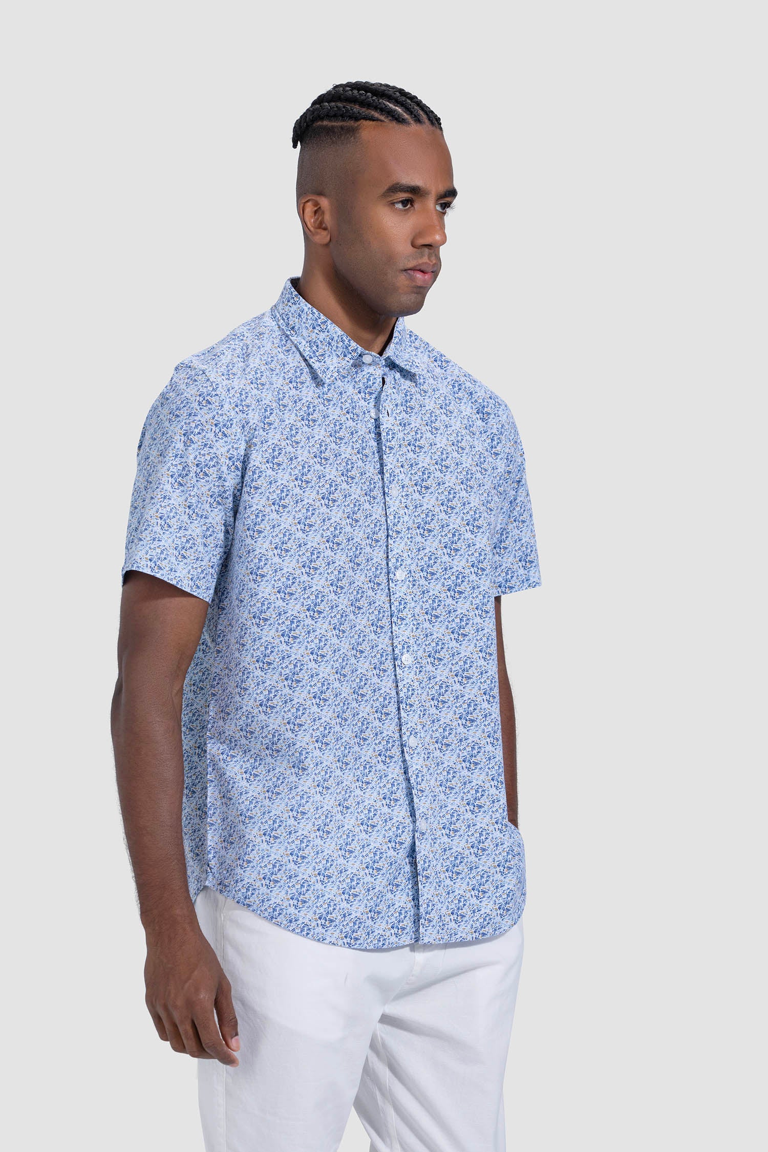 Slim Fit Pattern Short Sleeve Shirt