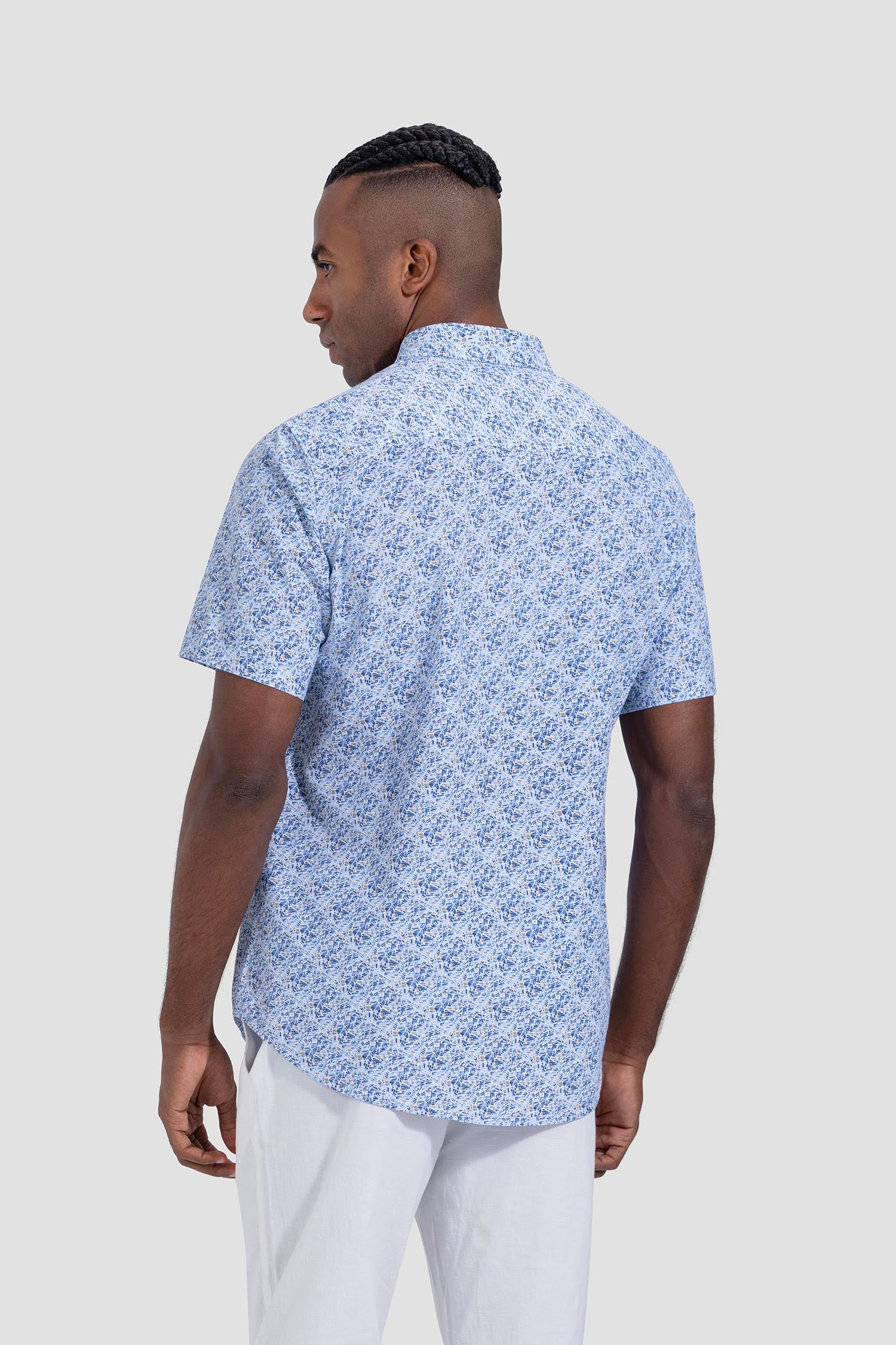 Slim Fit Pattern Short Sleeve Shirt