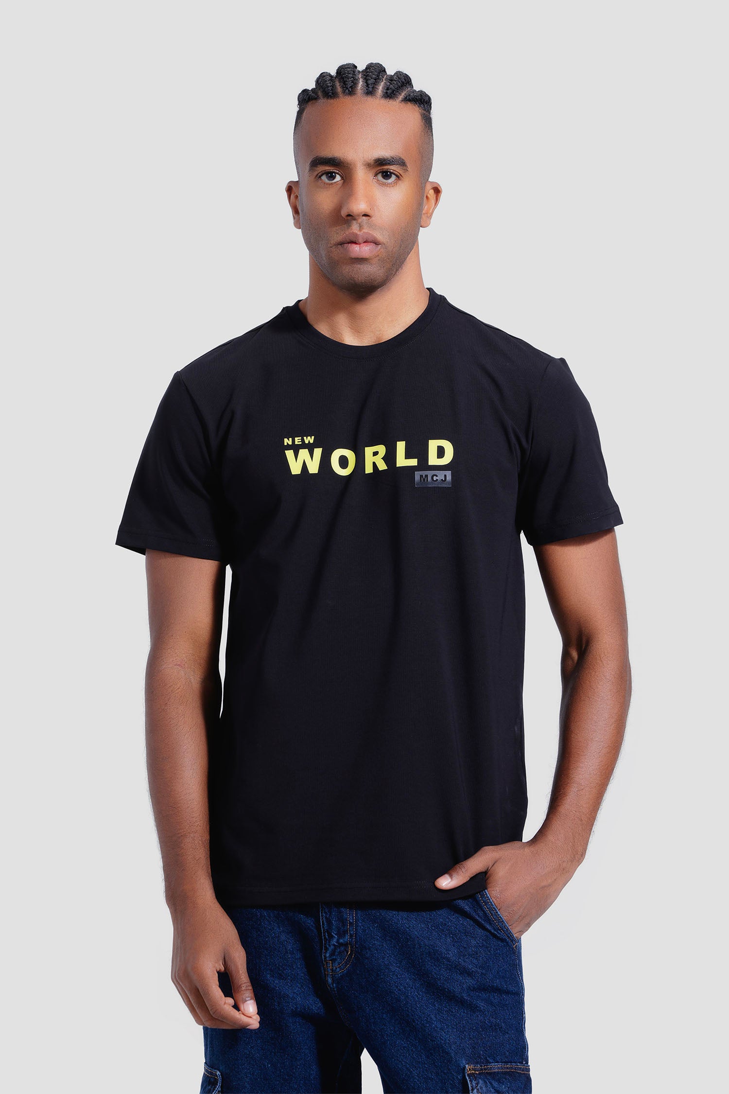 Yellow Printed Crew Neck T-Shirt
