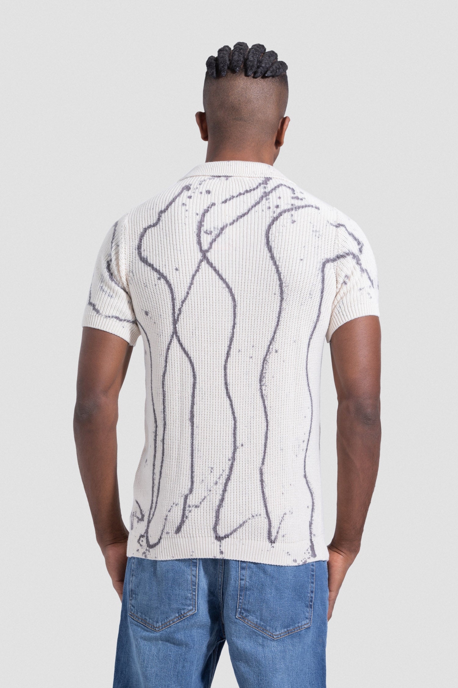 Beige Knitted Polo Shirt