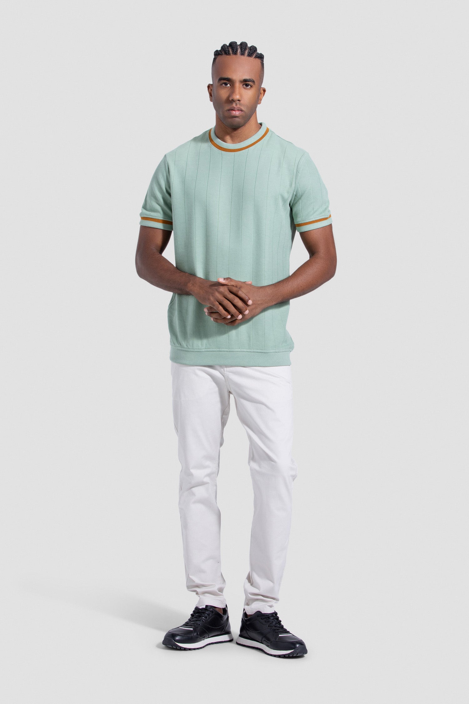 Navy Printed Crew Neck T-Shirt