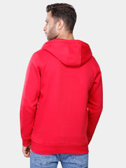 Red Zipper Hoodie Sweatshirt