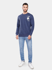 Navy Basic Round Sweatshirt