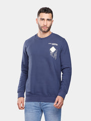 Navy Basic Round Sweatshirt